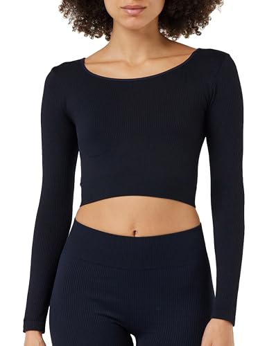 Sloggi Damski Ever Infused Aloe Crop LS Top, czarny, L, czarny, L