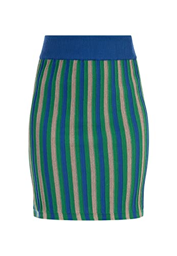 faina Damska spódnica z dzianiny mini 11026973, niebieska wielokolorowa, M, niebieski wielokolorowy, M