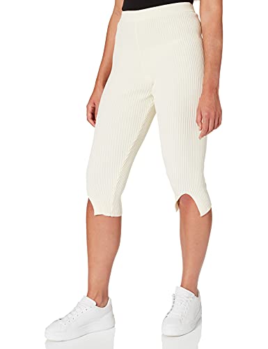 NA-KD Damskie legginsy z dzianiny z rozcięciem z przodu, Jasny beż, S