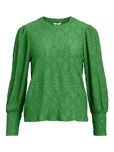 Object Women's OBJFEODORA L/S TOP NOOS bluzka, zielony zielony (zielony zielony), L, zielony (Fern Green), L