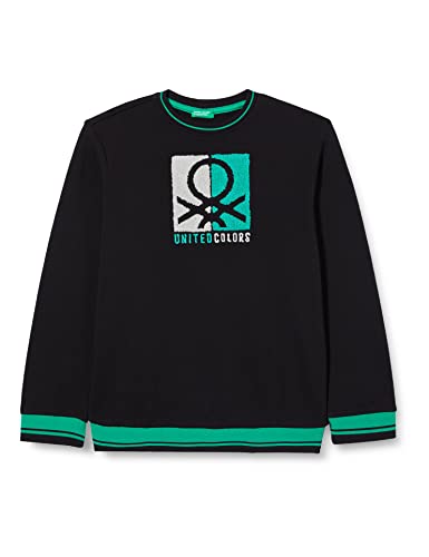United Colors of Benetton Chłopięca bluza z długim rękawem z okrągłym dekoltem, Schwarz 100, 120