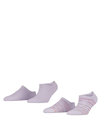 ESPRIT Kobiety Skarpety do trampek Irregular Stripe 2-Pack W SN Trwała Organiczna Bawełna krótkie z wzorem 2 Pak, Różowy (Anemone 6790), 36-41