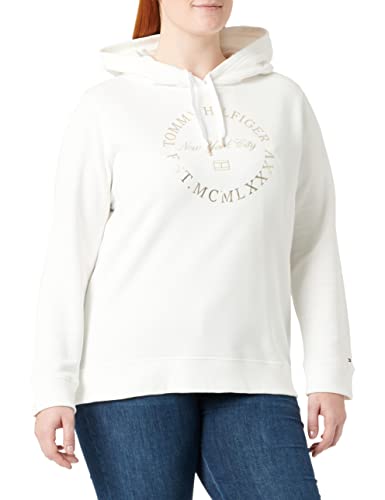 Tommy Hilfiger Damska bluza z kapturem CRV Reg Metallic Roundall Ecru, 50, Ecru