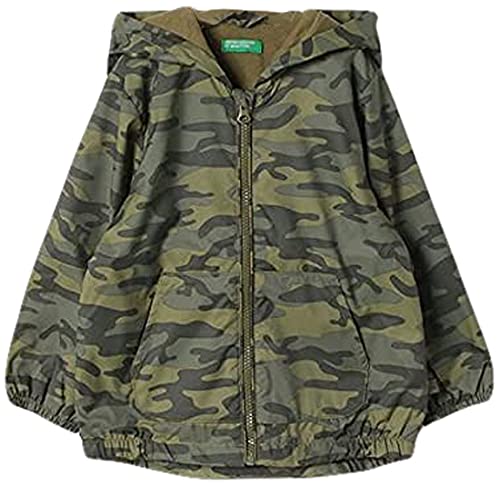 United Colors of Benetton Kurtka dla dzieci i młodzieży, Allover Kamuflaż Zielony 69d, 82