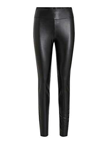 Vila Damskie legginsy Vibarb Coated Hw - Noos, Czarny, XL