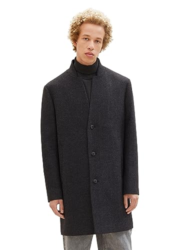 TOM TAILOR Denim Męski płaszcz 1038861, 32525, szary, Big Herringbone Optic, XXL, 32525 – szary (Grey Big Herringbone Optic), XXL