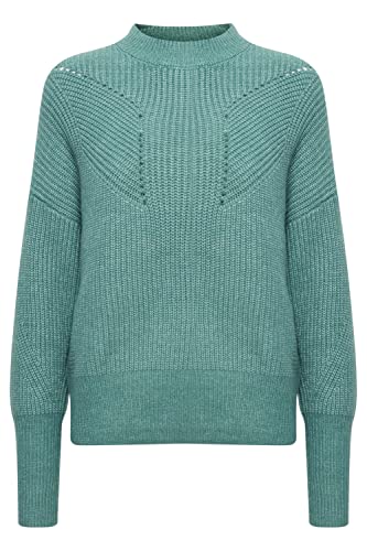 ICHI Damski sweter IHMYLLE LS2, 185308/Blue Spruce, XXL