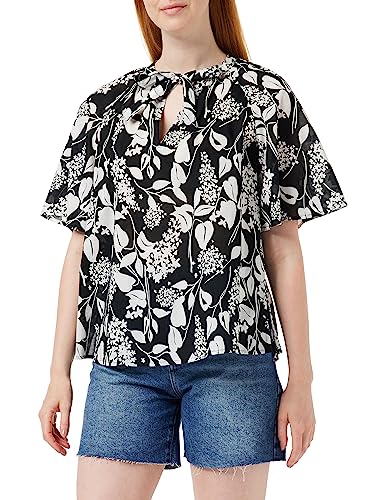 United Colors of Benetton Koszula damska, Czarny wzorzysty 86a, L