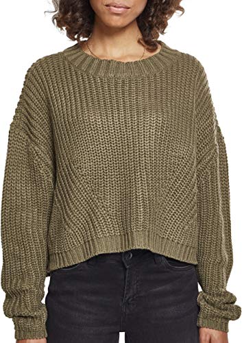 Urban Classics Ladies Wide Oversize Sweater Bluza Kobiety , olive , S