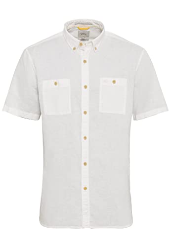 camel active Męska koszula 409219/1S49, biała Broken White, 6XL, Broken White, 6XL