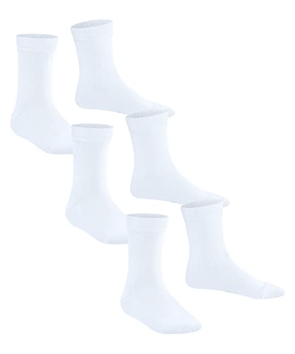 FALKE Uniseks - dzieci Skarpety Family 3-Pack K SO Zrównoważona Bawełna jednokolorowe 3 Pak, Biały (White 2000), 19-22 (1-2 lata)