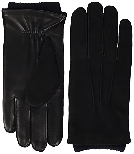 HACKETT LONDON Męskie rękawiczki ST John Suede Back Gloves, 999BLACK, M, 999 BLACK, M