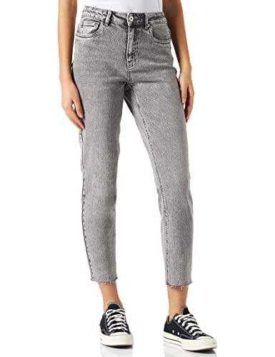 VERO MODA VMBRENDA dżinsy damskie z wysokim stanem, proste, Jasnoszary denim, 25W / 32L