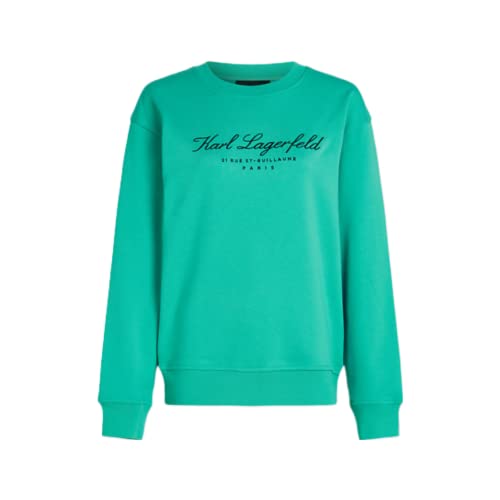 KARL LAGERFELD Damska bluza Hotel Karl Sweatshirt, Sea Green, L, morska zieleń, L