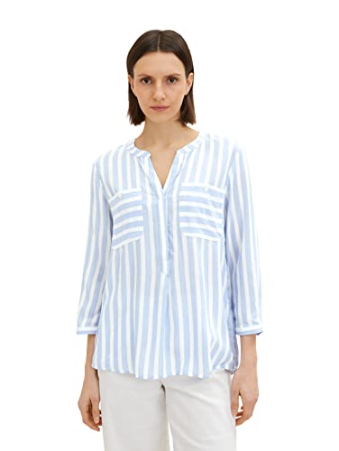 TOM TAILOR 1016190 bluzka w paski Kobiety, 32084 - Dreamy Blue Offwhite Stripe, 32