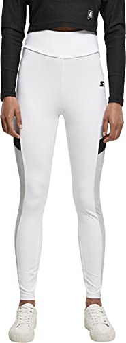 Starter Black Label Damskie legginsy sportowe z wysokim stanem, białe/czarne, L