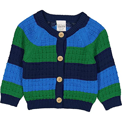 Fred's World by Green Cotton Dzianinowy kardigan dla niemowląt, Deep Blue, 80 cm