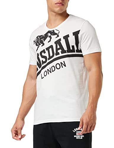 Lonsdale Męski T-shirt Symondsbury, biały/czarny, XL