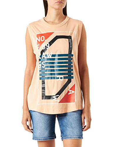 G-STAR RAW Damska koszulka Lash Graphic Tank Top, różowy (Peach Nougat 4107-c962), XS