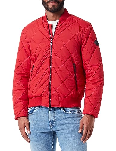 Replay Męska kurtka bomberka zimowa, czerwona (Ruby Red 055), S, Ruby Red 055, S