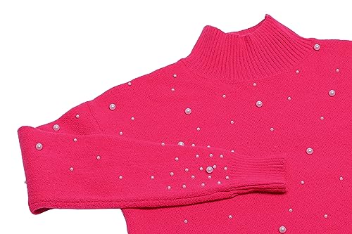 faina Damski sweter z cekinami, elegancki sweter akrylowy różowy rozmiar XS/S, Rosa, XS