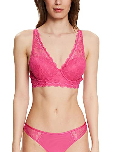 ESPRIT Damski biustonosz z koronką, wyściełany, różowy (Pink FUCHSIA), 75B