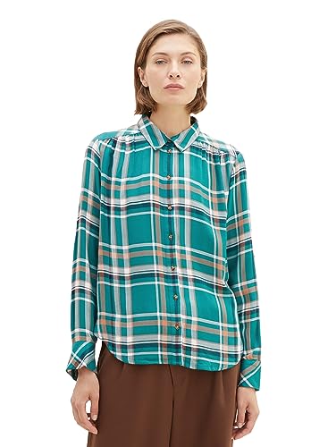 TOM TAILOR Bluzka damska, 33993 - Teal Beige Check, 42