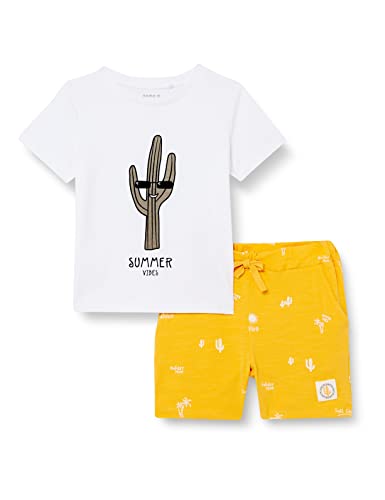Name It Boy's Nmmhuban Ss Top Set Long Sleeve, żółty, 122