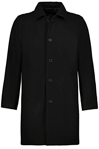 JP 1880 Męskie, duże rozmiary, ponadgabarytowe, odzież męska, L-8XL, płaszcz z mieszanki wełny, wodoodporny, kołnierz koszuli, do 8 XL 795116, czarny, XL