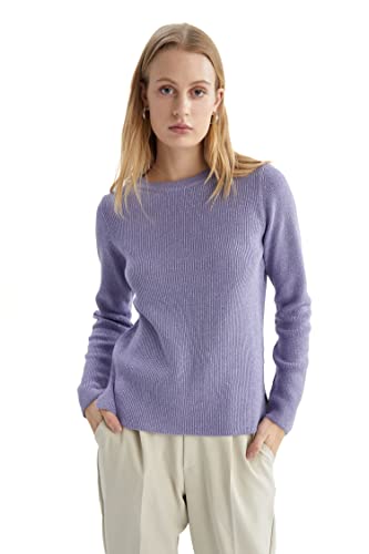 DeFacto Sweter normalny krój dla kobiet - sweter z golfem dla topów damski (LILA-350-13, XL), Lila-350-13, XL