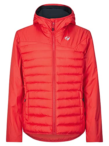 Ziener Damska kurtka termiczna NANTANA Outdoor / Skitour | wiatroszczelna, wełna, nie zawiera PFC, czerwona, 46