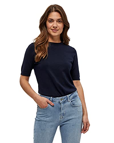 Minus Damski kardigan Milla z dekoltem w serek 3 V, drewniany dymny melanż, M