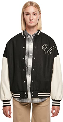 Urban Classics Damska kurtka Oversized Big U College, czarny/palewhite, 3XL