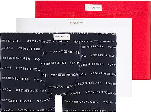 Tommy Hilfiger Bagażnik chłopięcy, Pasek z logo/fajerwerki/biały, 14-16 Lat