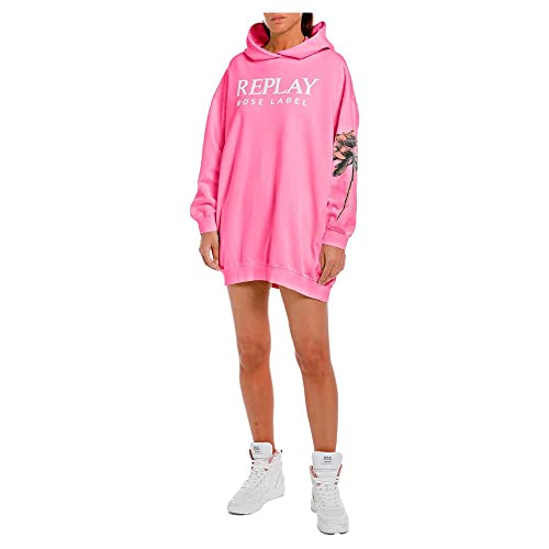 Replay Sukienka damska W9798B, 307 Candy PINK, L, 307 Candy Pink, L