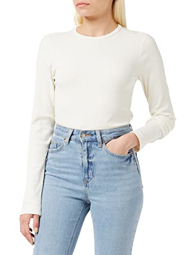 G-STAR RAW Damska koszulka Slim Rib 2.0 Ls, Biały (Papyrus D107-d113), M