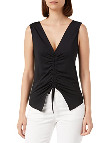 Sisley Women's Tank-TOP 30MPWH004 T-Shirt, Black 100, S, czarny 100, S