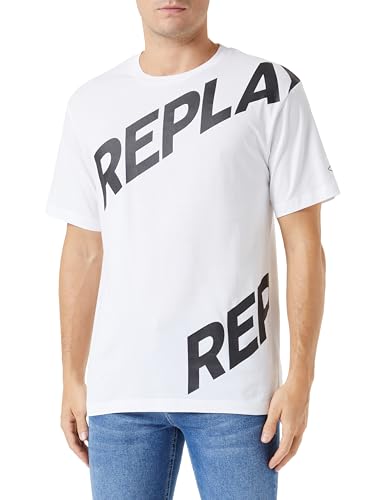 Replay T-shirt męski Relaxed Fit, 801 Chalk, L