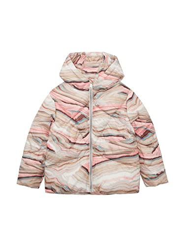 TOM TAILOR Dziewczęta Dziecięca kurtka zimowa z kapturem 1033337, 30243 - Multicolor Marble Print, 104-110