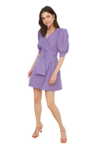 Trendyol Damska sukienka w stylu casual, fioletowa, 38 (DE)