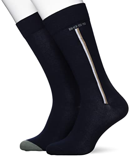 BOSS Męskie skarpety 2P RS Iconic CC Regular_Socks, ciemnoniebieskie 402, 43-46, Dark Blue402, 43-46