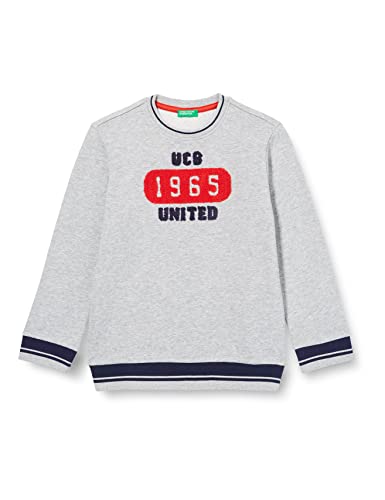 United Colors of Benetton Chłopięca bluza z długim rękawem z okrągłym dekoltem, szary melanż 501, 160