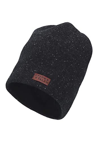 Sterntaler Chłopięca czapka typu beanie melanż, czarna, 55
