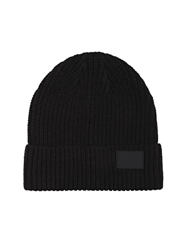 Tommy Hilfiger Męska czapka mankietowa z czapką Ghost Patch Beanie, czarna, jeden rozmiar, Czarny, Rozmiar uniwersalny