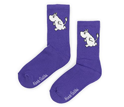 Nordicbuddies Moomintroll Running Damskie skarpety sportowe Muminki, Fioletowy, 3-9