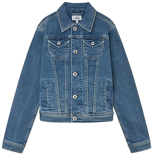 Pepe Jeans New Berry kurtka jeansowa dla dziewczynki, Niebieski (Denim-JS0), 18 Lat