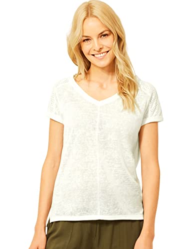Cecil Damska koszulka z koronką, B317967, Vanilla White, XL