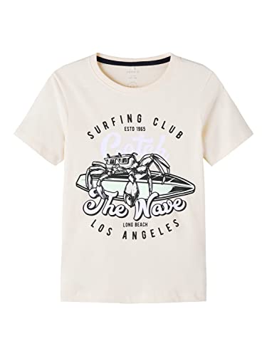 NAME IT Boy's NKMZERPO SS TOP Sun T-Shirt, Buttercream, 158/164, Buttercream, 158-164