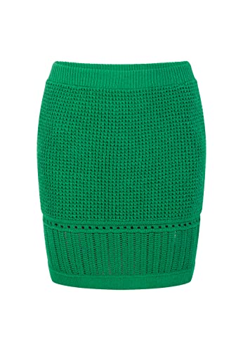 faina Damska spódnica mini z dzianiny 11026970, leśna zieleń, S, leśna zieleń, S