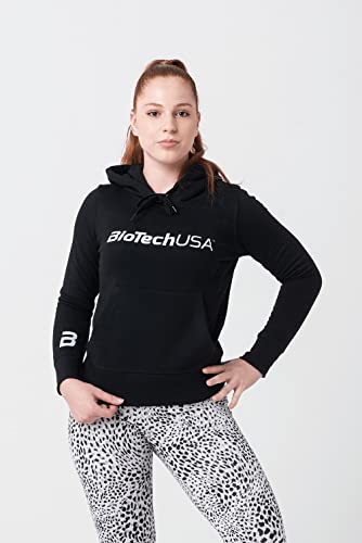 BioTechUSA Damska bluza z kapturem Andrea, czarna bluza XL, czarna, czarny, XL